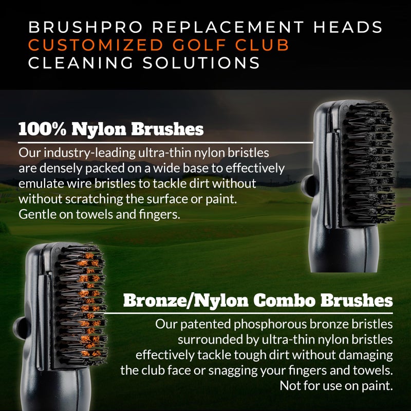 Frogger Golf Brush Head and Groove Cleaner Replacement for BrushPro (Bronze & Nylon Brush) - Image 3